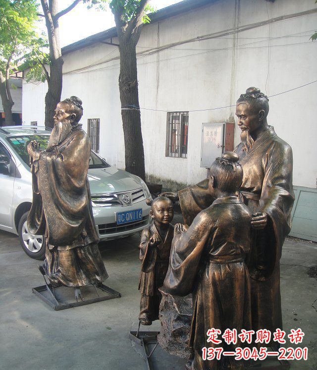 广西孔融让梨雕塑,创造出完美的校园景观