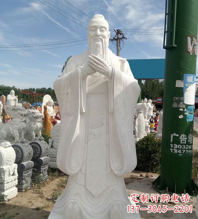 广西中领雕塑|传承历史文化,精致孔子不锈钢雕塑