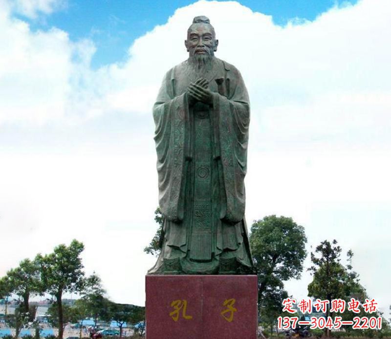 广西孔子广场文化名人铜雕