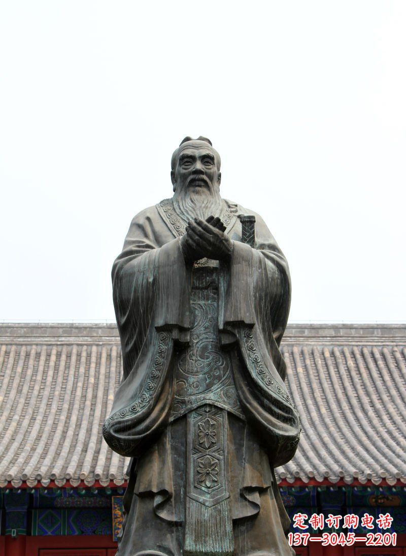 广西高雅古典，孔子青铜雕塑