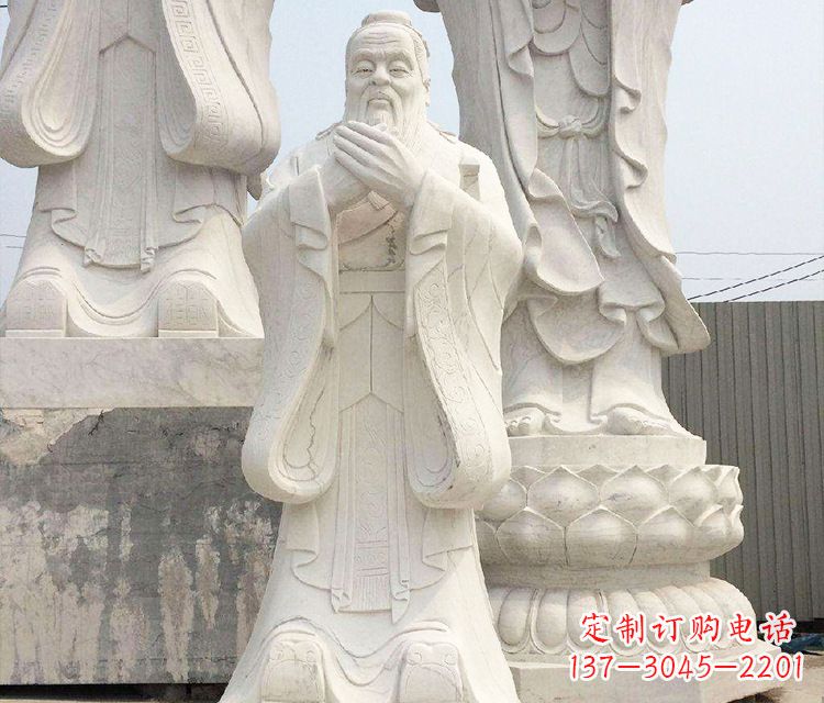 广西领雕塑让孔子神态永驻——孔子三雕像