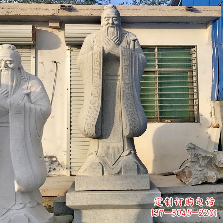 广西用砂岩浮雕铸造大师级精美孔子雕塑