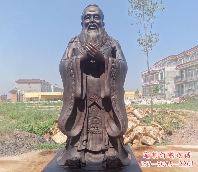 广西拥有历史传承的孔子铜雕