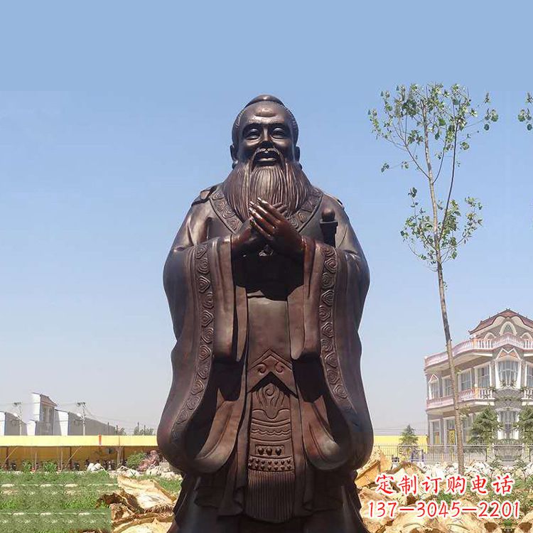 广西孔子铜雕塑