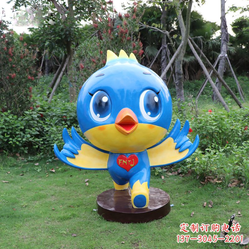 广西蓝色梦幻,玻璃钢鸽子雕塑