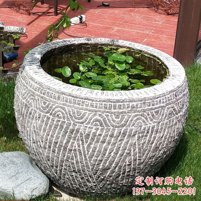 广西老青石花盆鱼缸