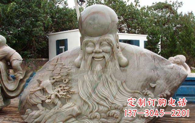 广西大型寿星胸像石雕,体现特定文化精神