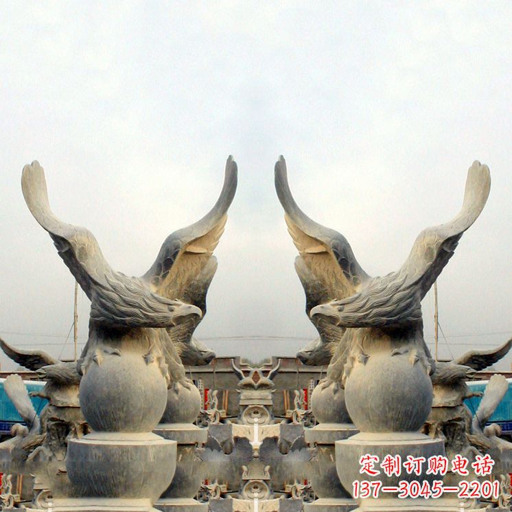 广西精美老鹰青石雕塑,呈现独特自然美