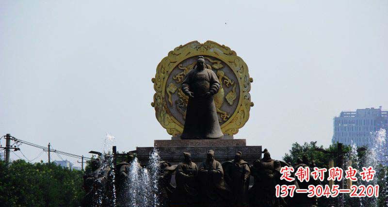 广西李世民古代名人铜雕