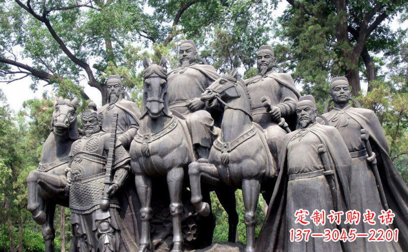 广西李世民领兵名人铜雕,永久流传霸业辉煌
