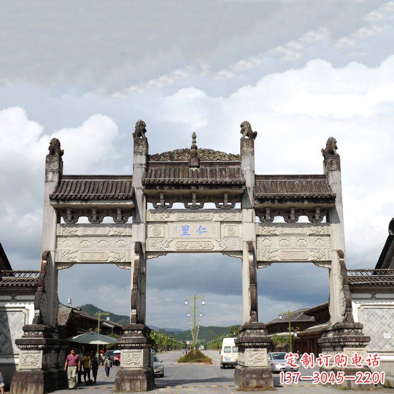 广西里仁仿古石雕牌楼