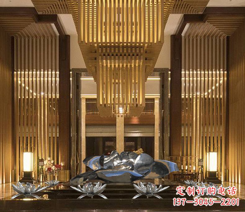 广西专业定制莲花不锈钢雕塑