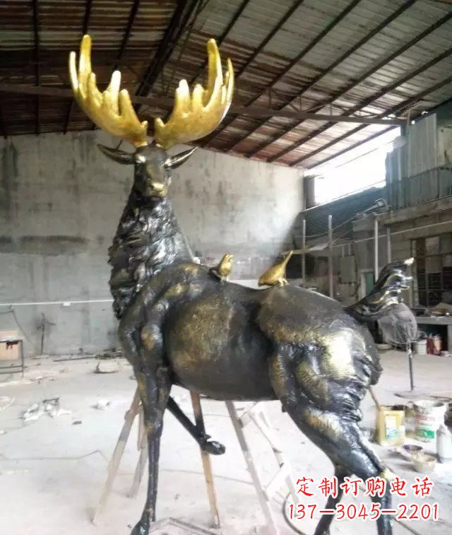 广西羚羊动物铜雕