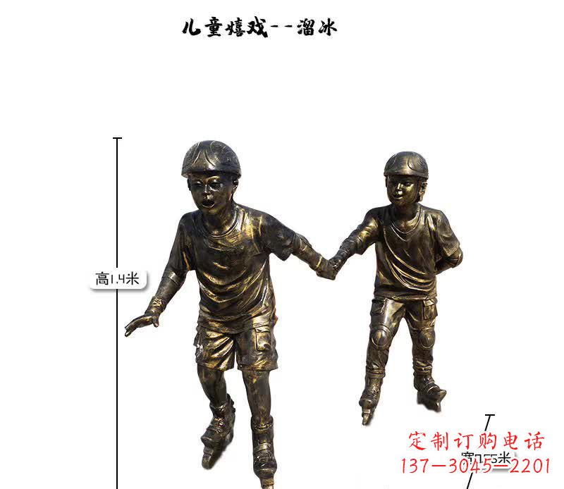 广西中领雕塑推出的趣味滑冰儿童雕塑一直是客户…