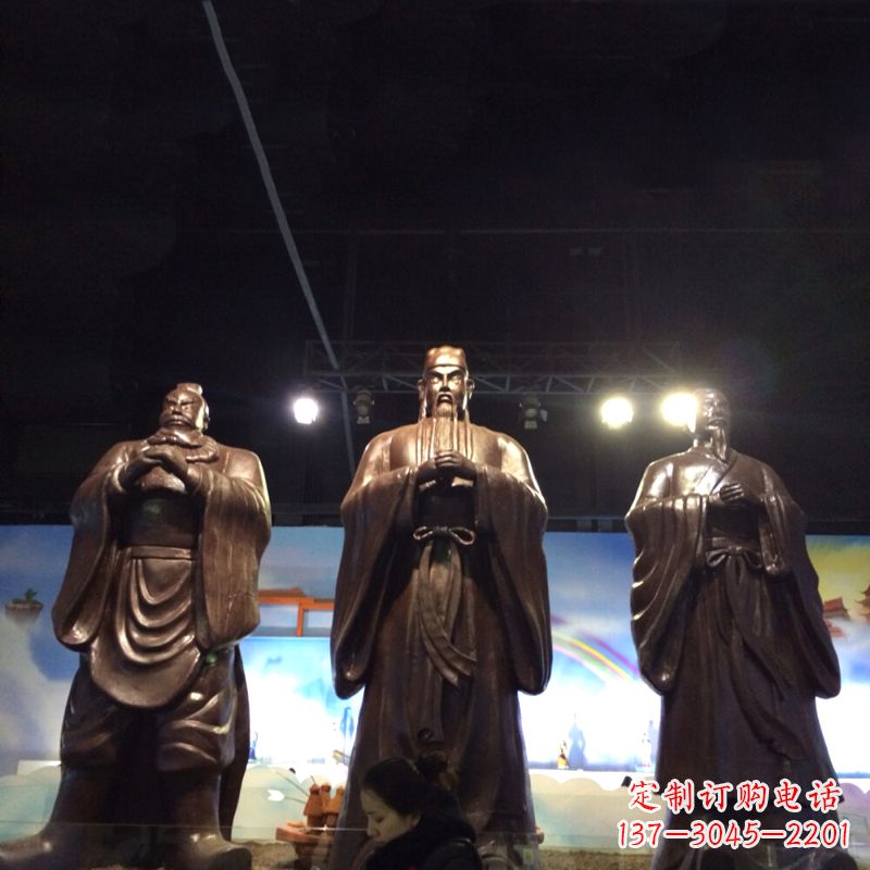 广西刘备关羽张飞桃园三结义铸铜雕塑