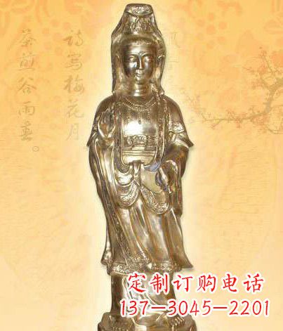 广西鎏金观世音菩萨雕塑,让你神马都不愁