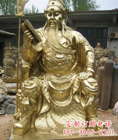 广西精美绝伦,鎏金关公铜雕