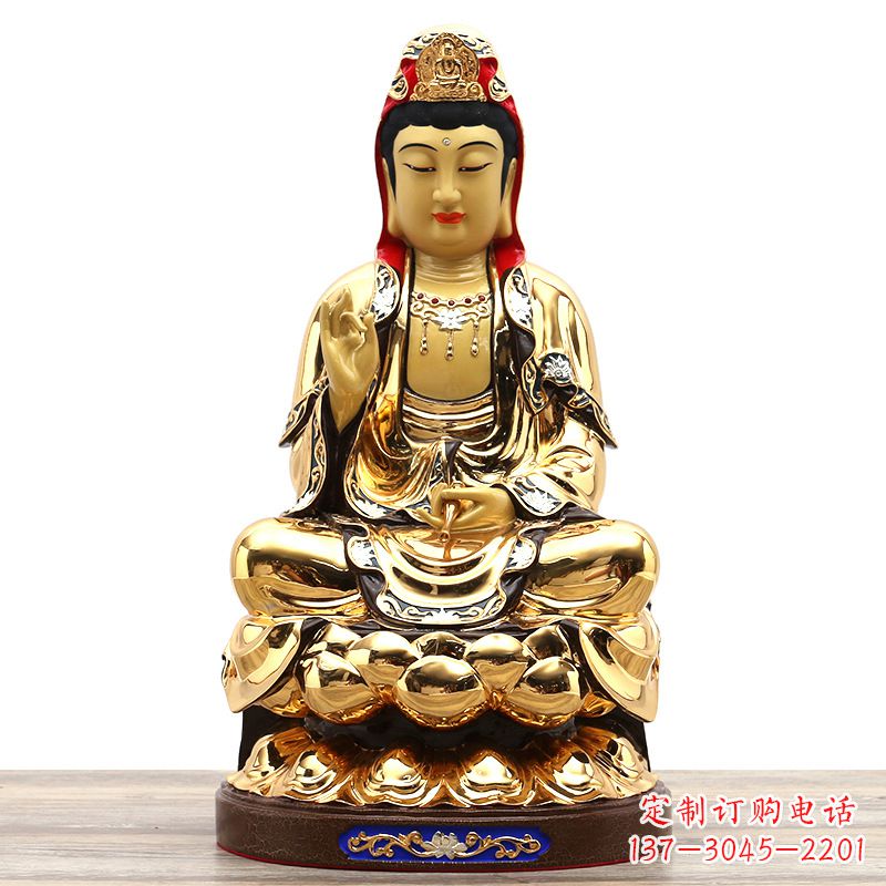 广西荣耀观世音,精巧纯铜雕塑