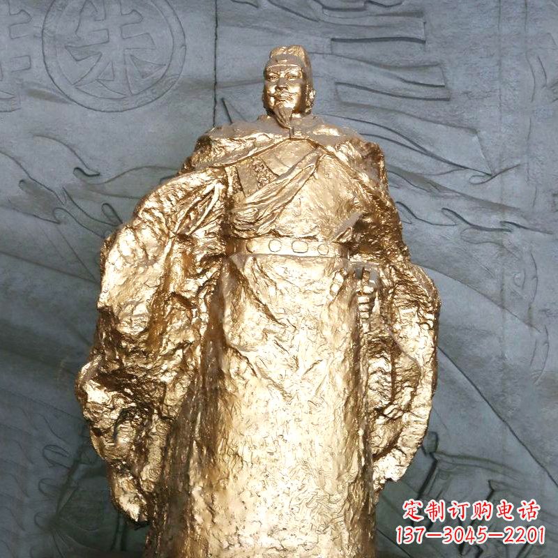 广西鎏金明太祖雕像,精美历史纪念品