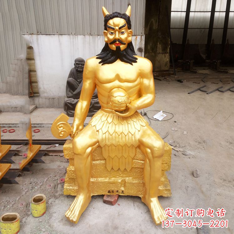 广西神话雕塑——鎏金神农氏炎帝神像