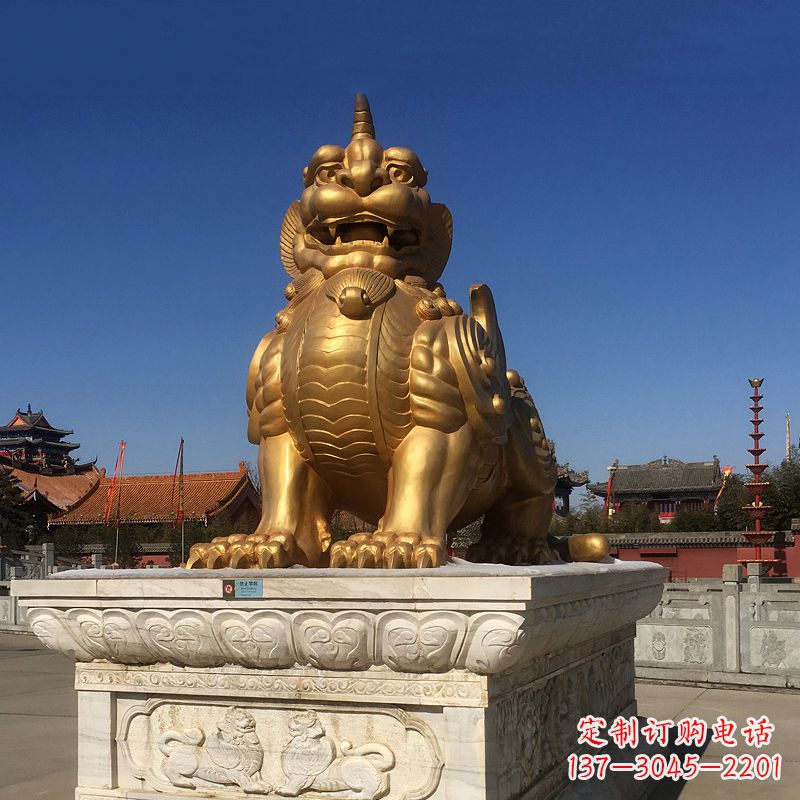 广西鎏金獬豸铜雕,为您提供精美的景观雕塑