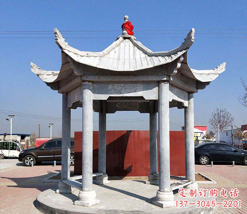 广西六角仿古凉亭雕塑,古朴迷人