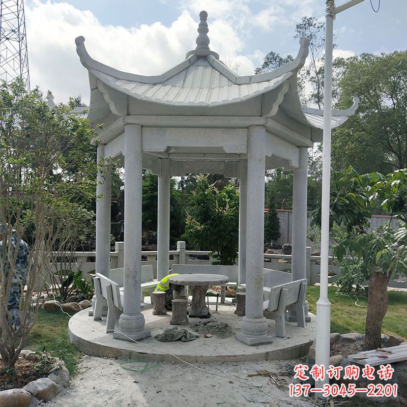 广西六角大理石凉亭雕塑中领雕塑是一家专业的雕…