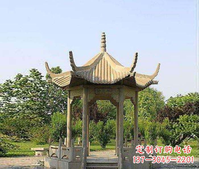 广西六角石雕凉亭 (6)
