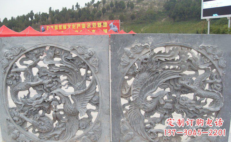 广西龙凤呈祥公园景观石雕--精美绝伦的龙凤陪伴