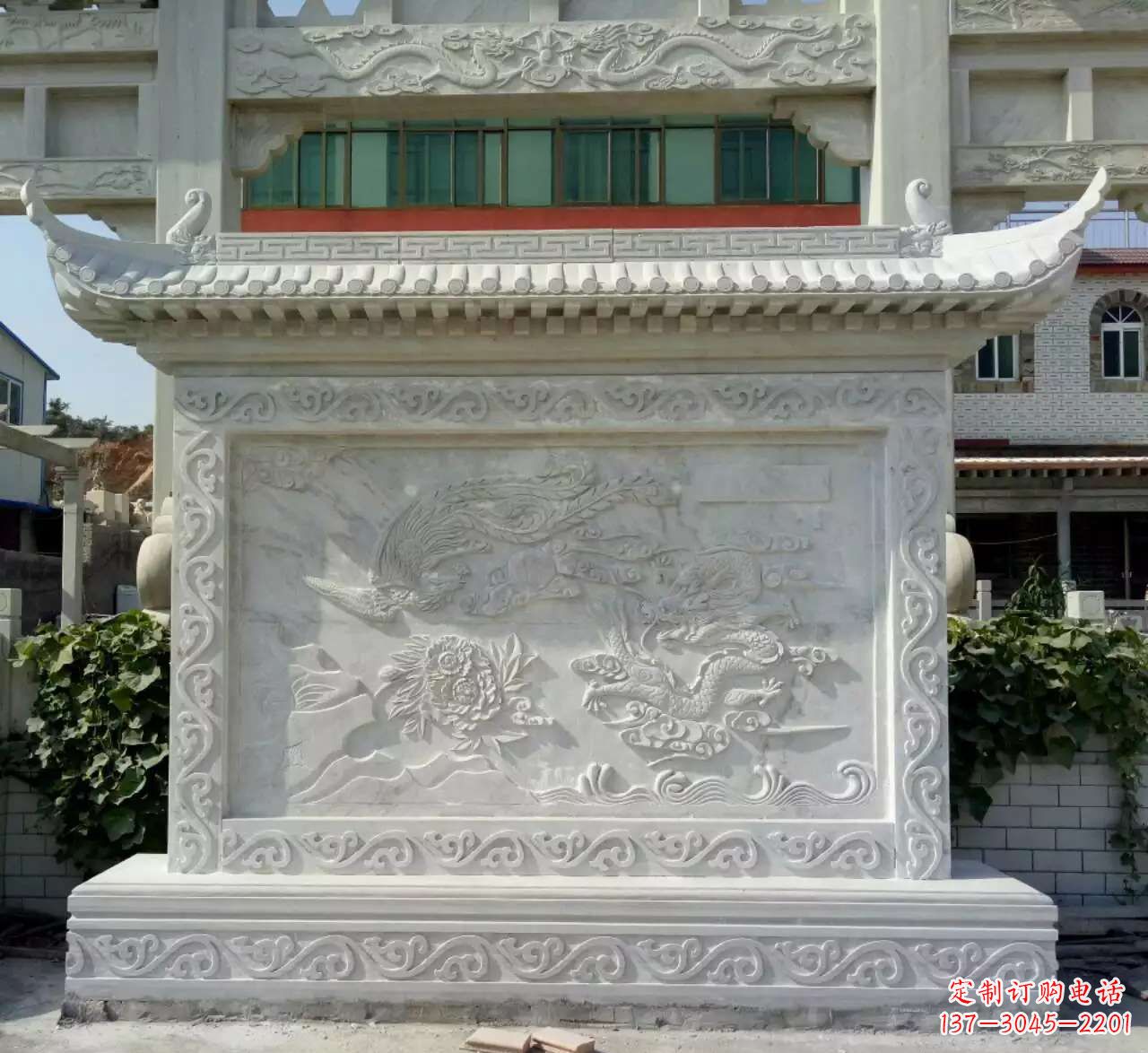 广西墙面影壁石雕,让龙凤陪您共度美好!