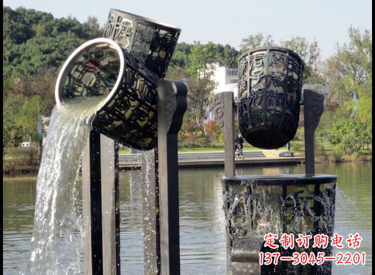 广西高贵典雅的铜雕喷泉