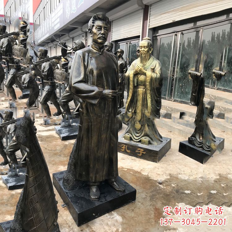 广西鲁迅立像校园名人仿铜雕像