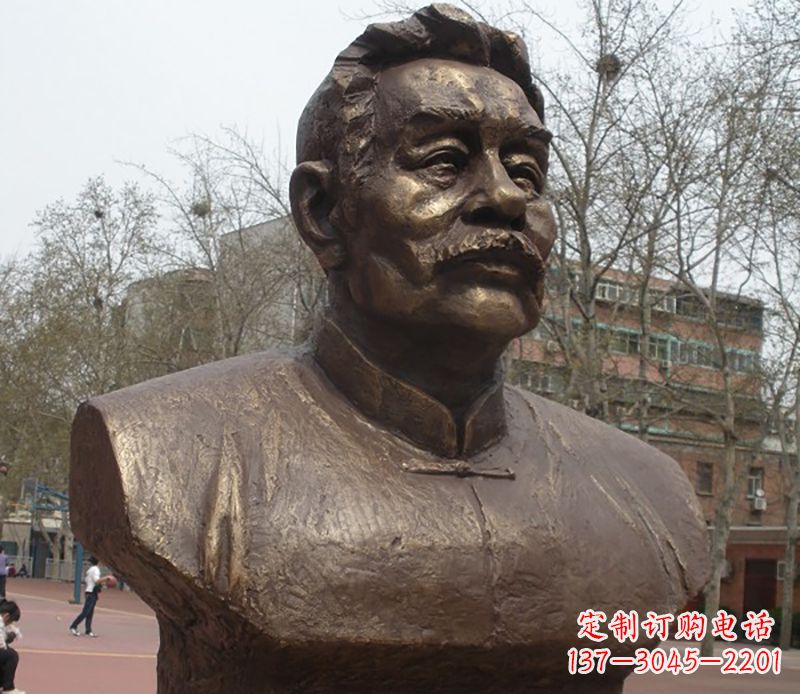 广西鲁迅胸像名人铜雕是中领雕塑公司定制的一款…