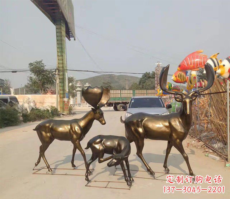 广西优雅古典风格的动物铜雕