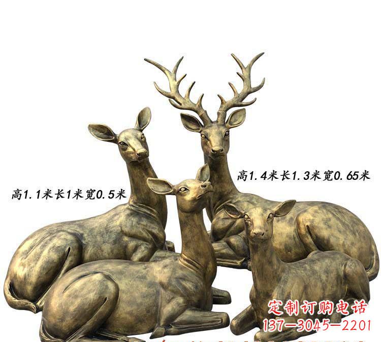 广西鹿群铜雕
