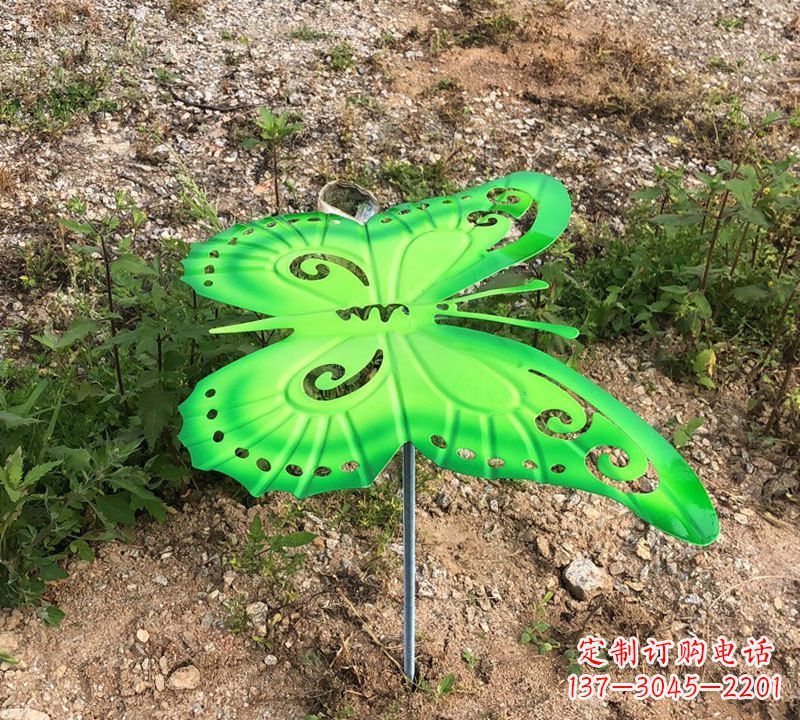 广西绿色不锈钢蝴蝶雕塑