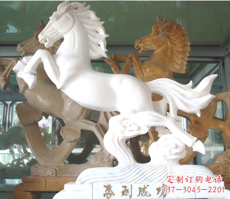 广西精美马到成功景观石雕