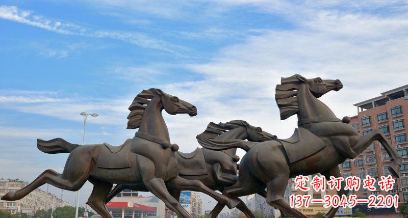 广西马广场动物铜雕塑,精致细腻魅力无穷