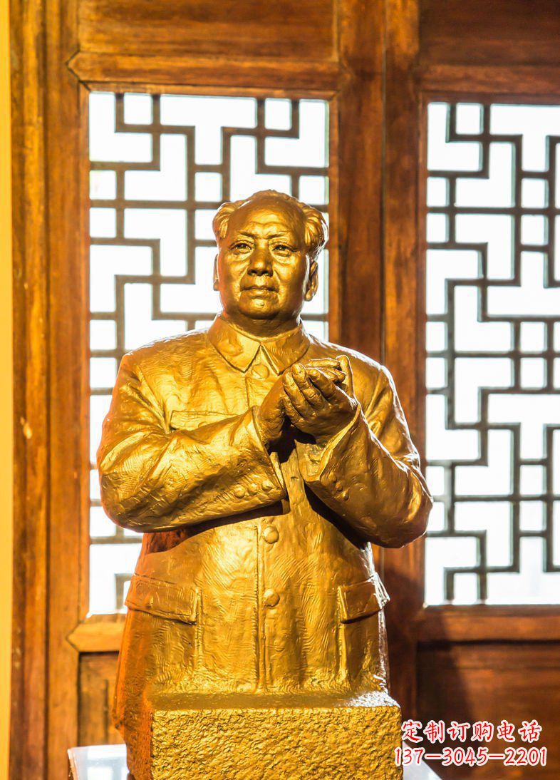 广西伟人毛主席半身像铜雕