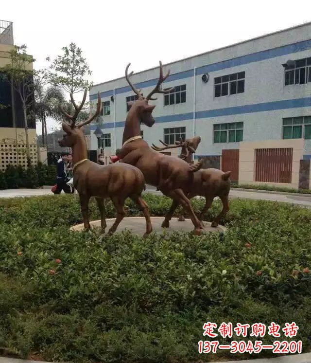 广西梅花鹿小区铜雕精美礼品