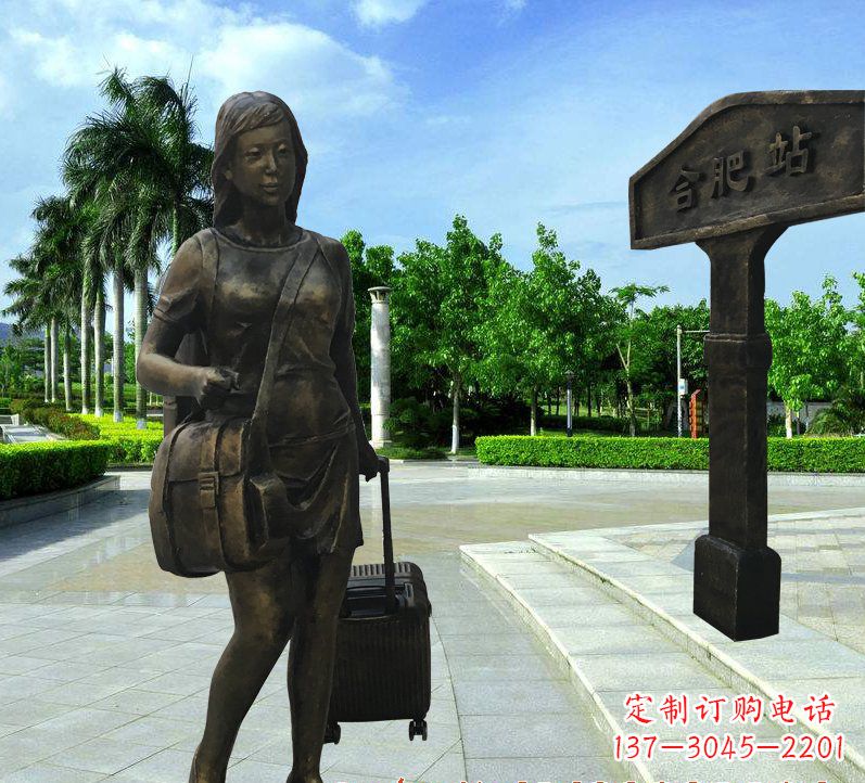 广西美貌铸就的美女铜雕