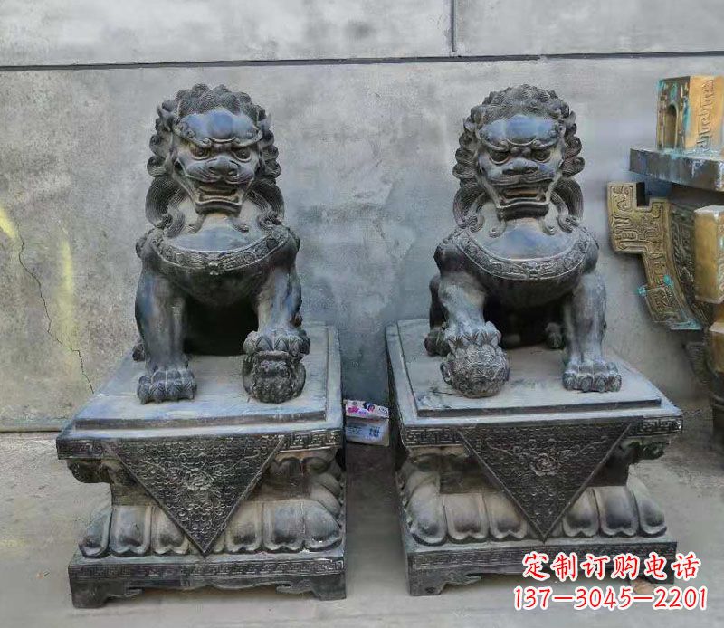 广西狮子雕塑，象征霸气的家门口装饰