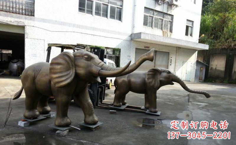 广西典雅大象铜雕，精美艺术品