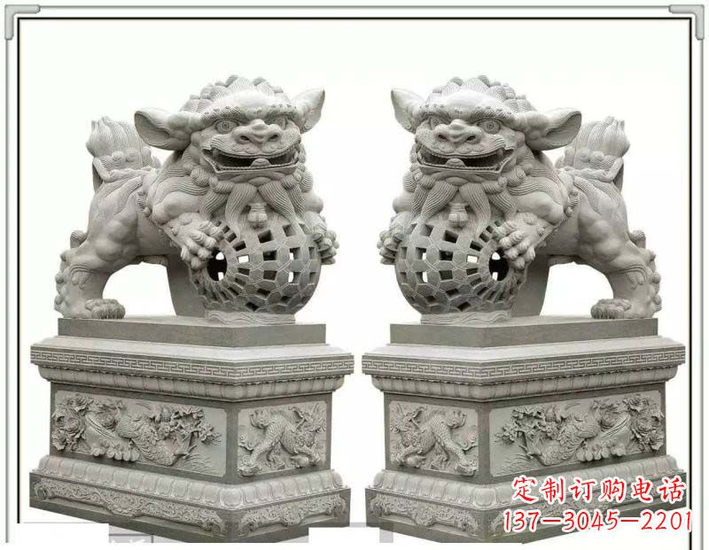 广西门口南方狮子石雕