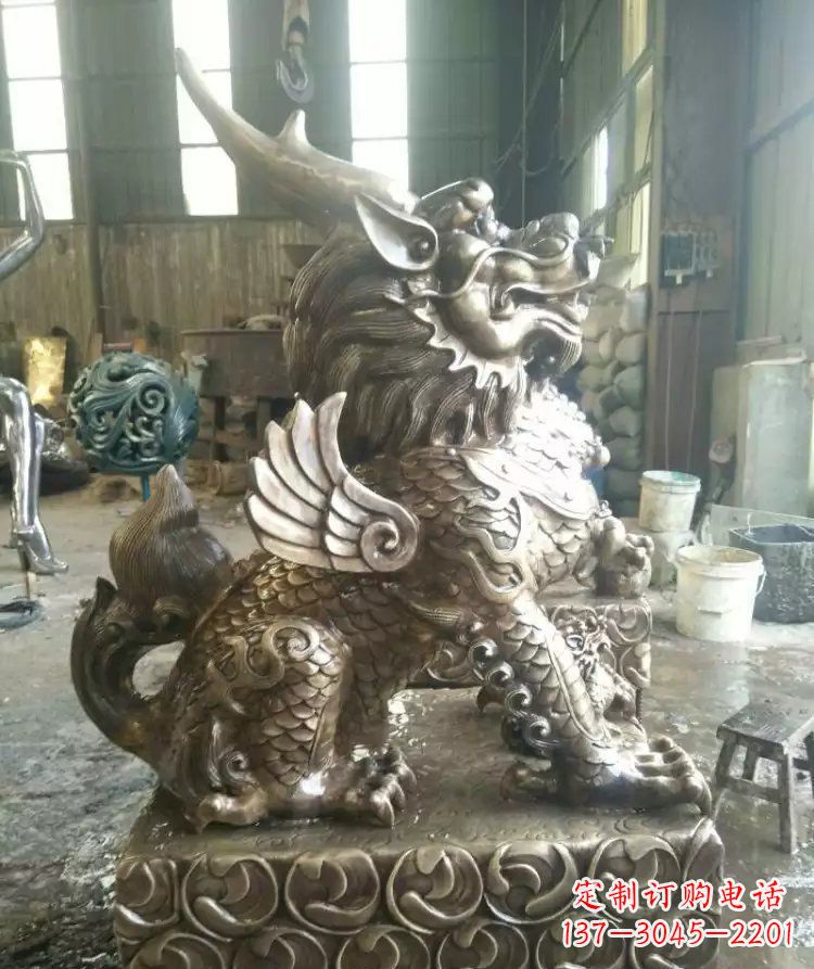 广西门口麒麟铜雕 (3)