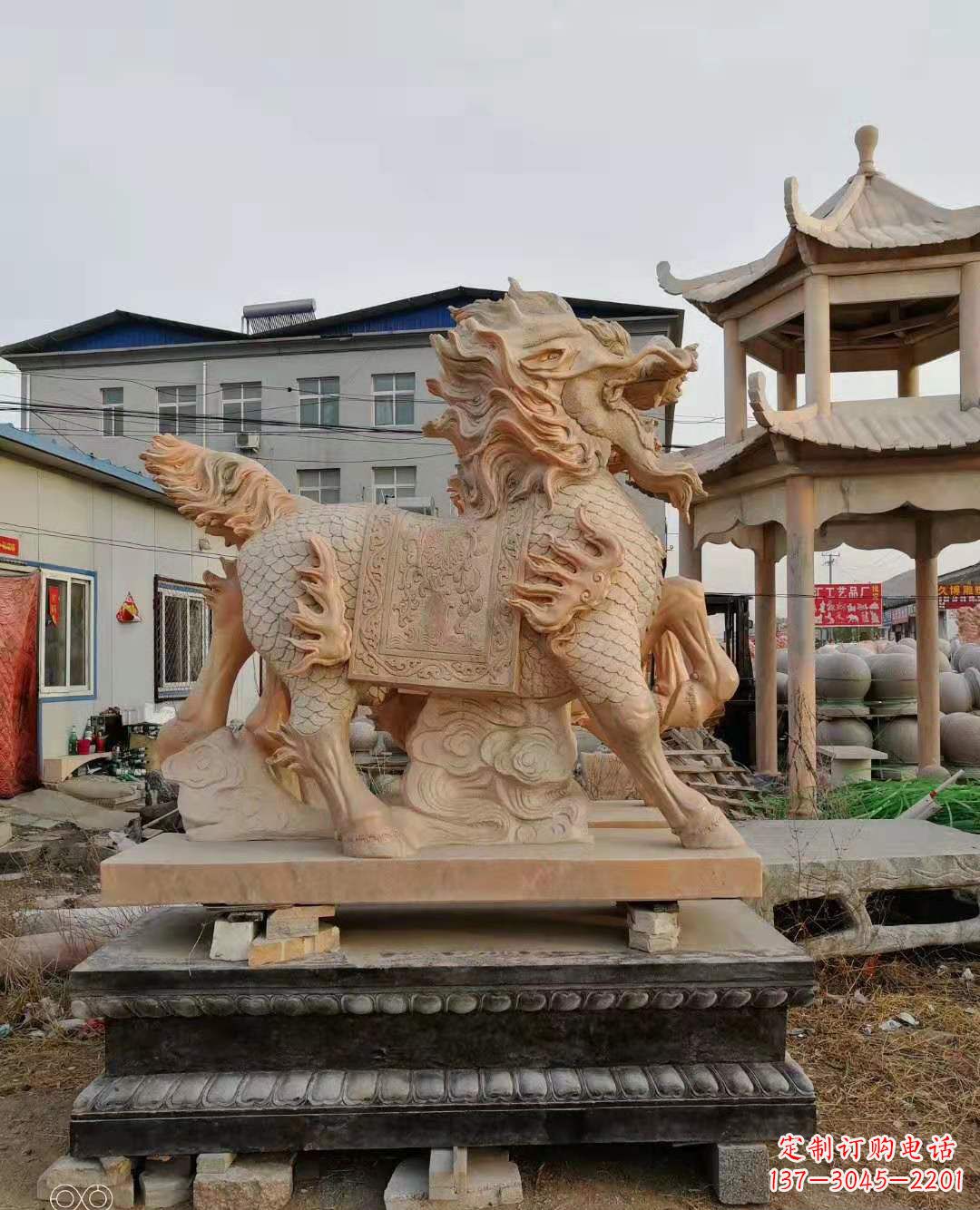 广西麒麟石雕,中领雕塑独特定制