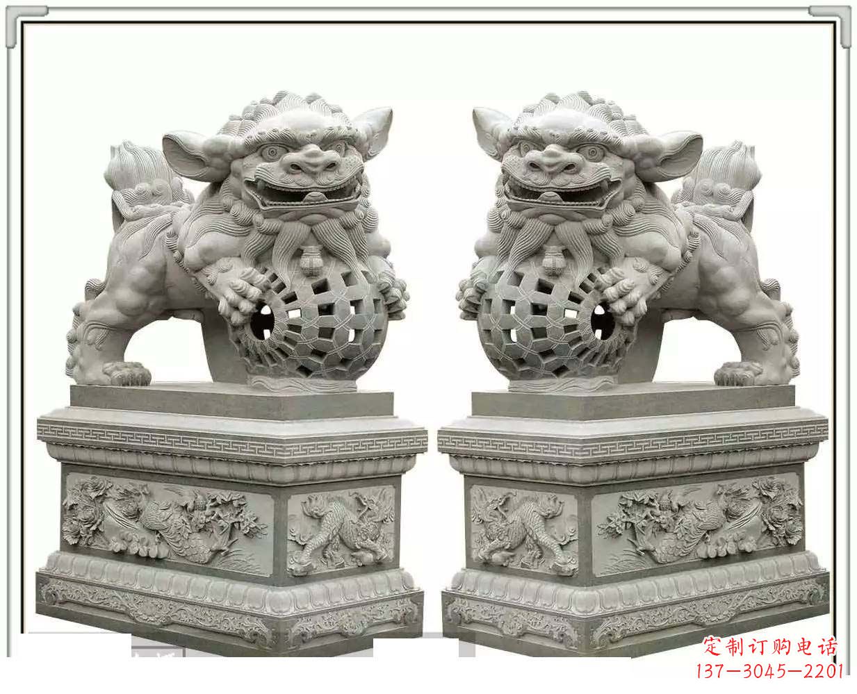 广西精美网球狮石雕,匠心雕刻绝美网球图案