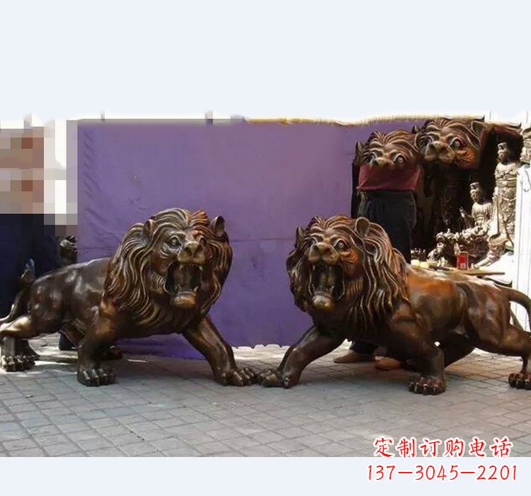 广西门口西洋狮子铜雕