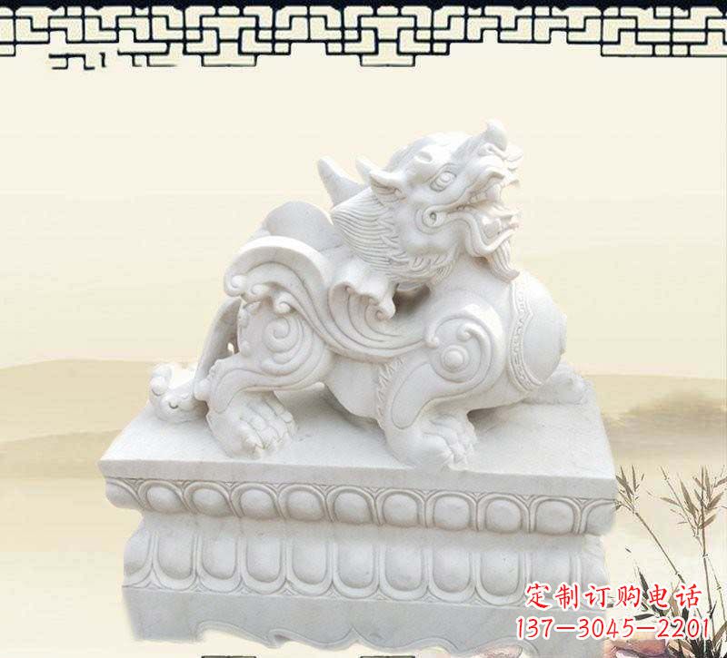广西精美貔貅石雕雕塑,烘托家门口的神秘感
