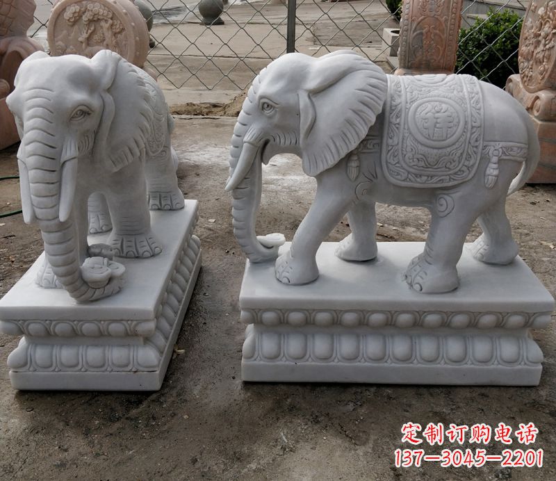 广西石雕大象,营造优雅气派